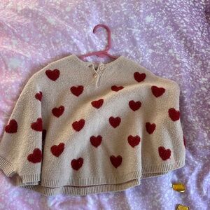 Zara girls heart print poncho